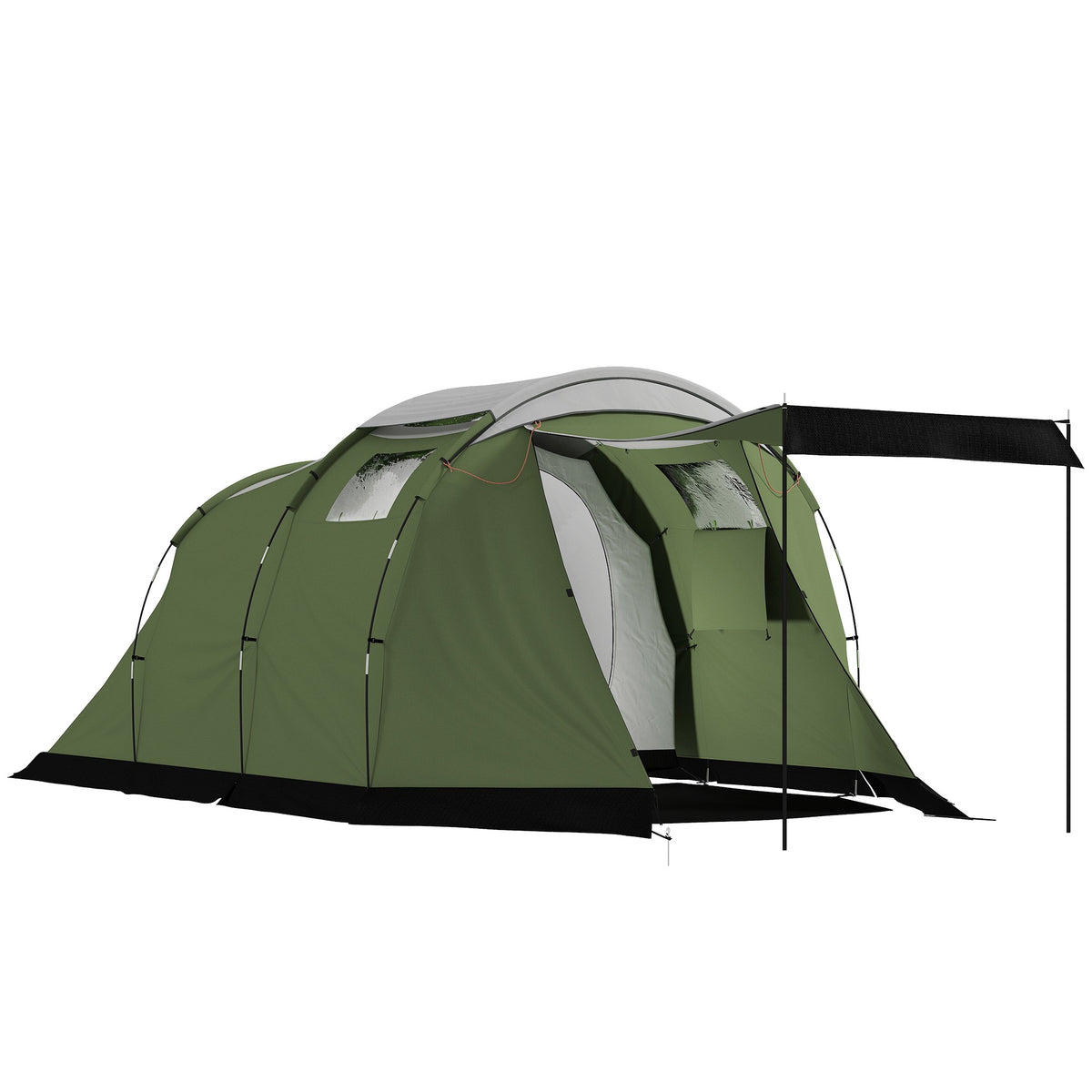 Familiecampingtelt for 3–4 personer, 3000 mm vanntett, grønt