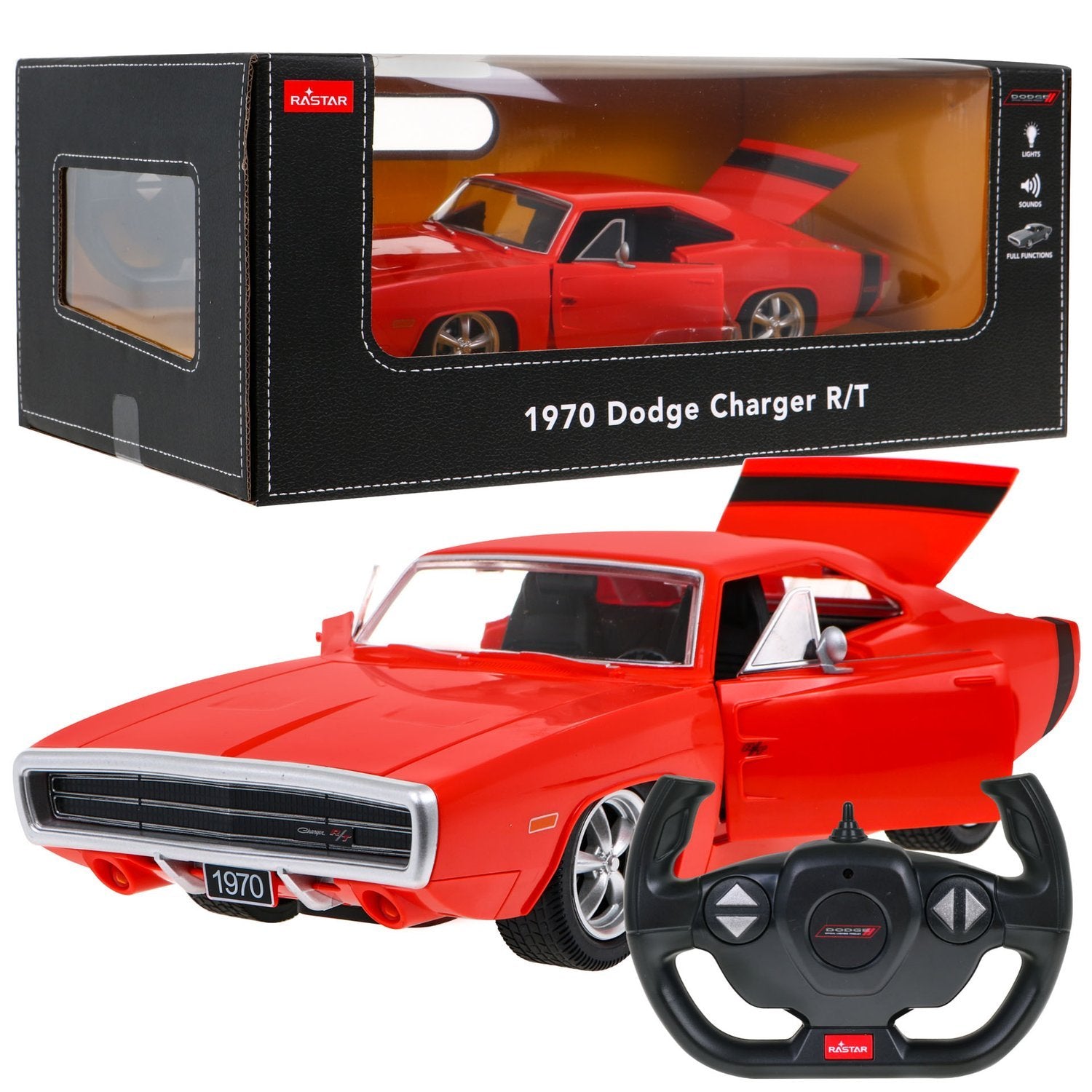 Fjärrkontroll Dodge Charger R/T 1:16 med LED-lampor