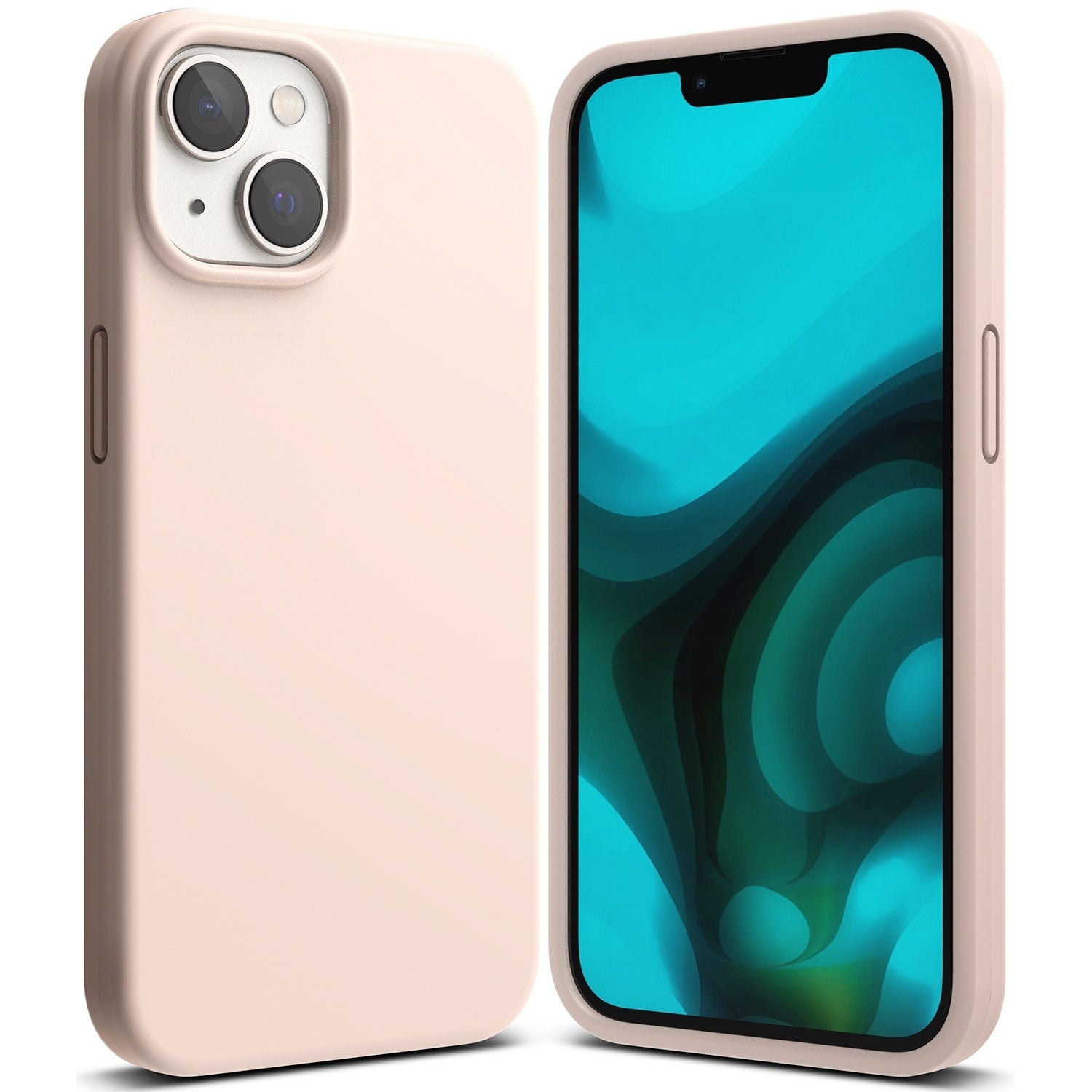 Flexibelt silikonfodral för iPhone 14 Plus 6,7'' SILIKON ROSA SAND