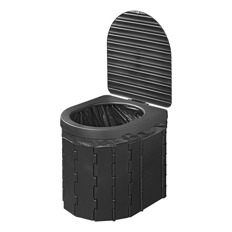 Fällbar campingtoalett med lock