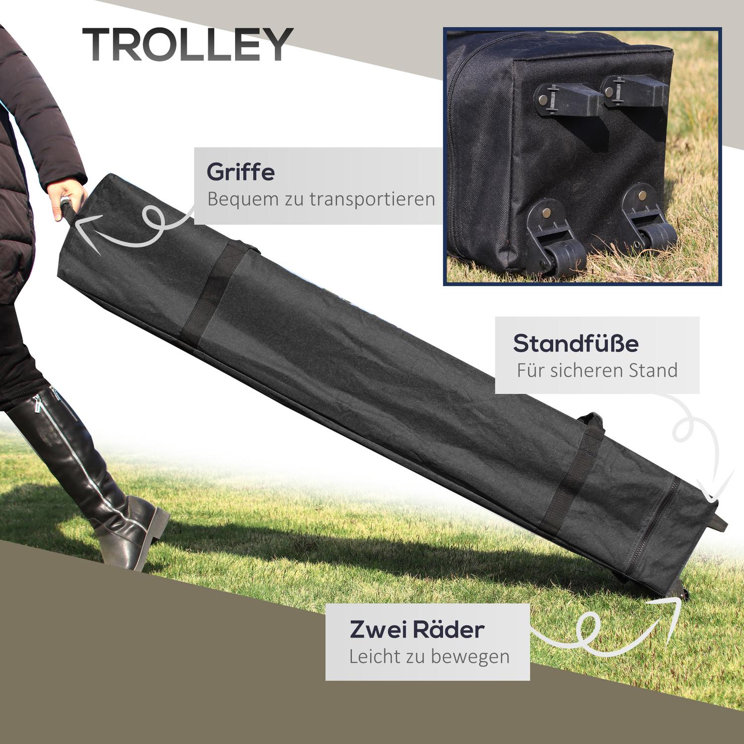 Fällbar paviljong 4x4m, UV-skydd, justerbar höjd, kräm