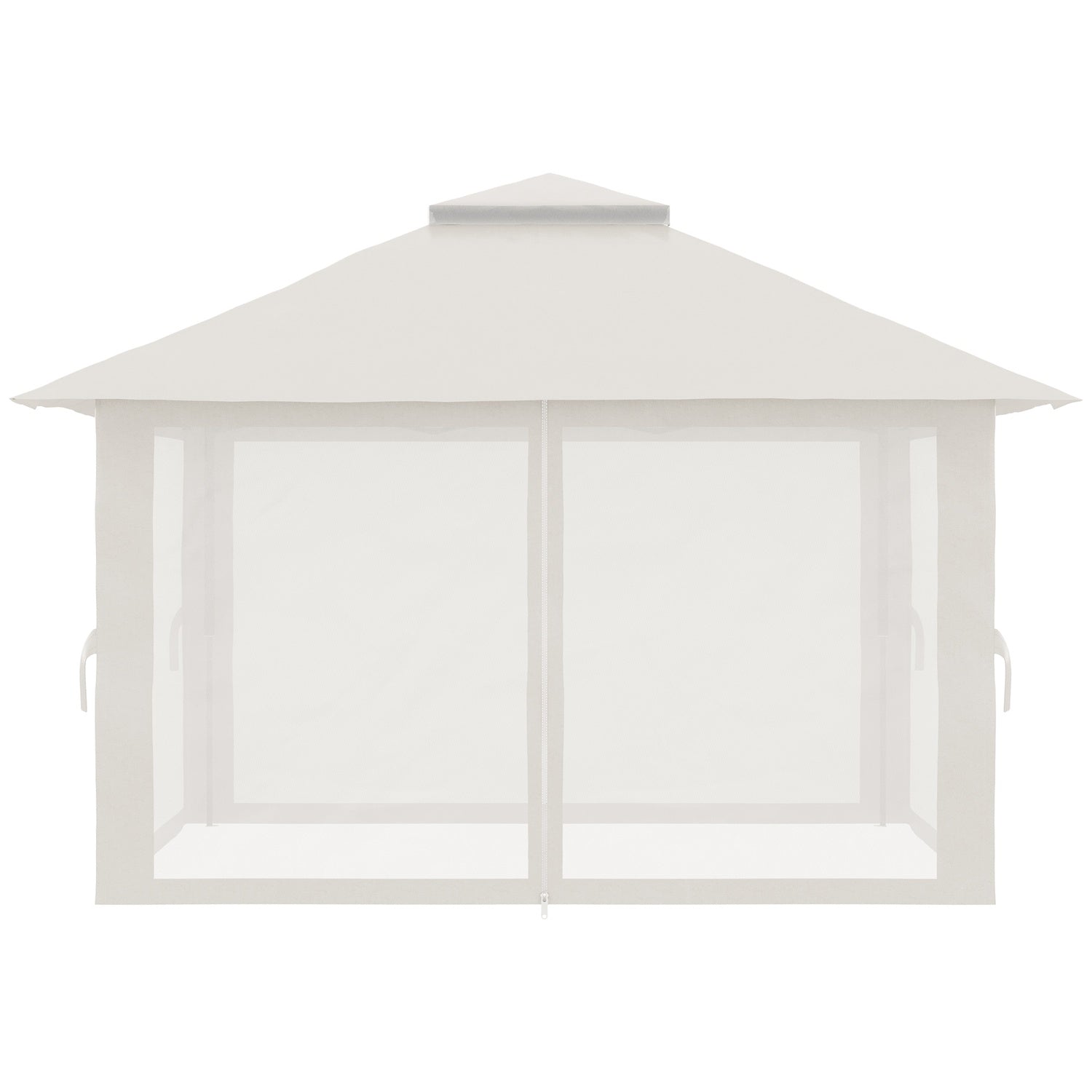 Fällbar paviljong 4x4m, UV-skydd, justerbar höjd, kräm