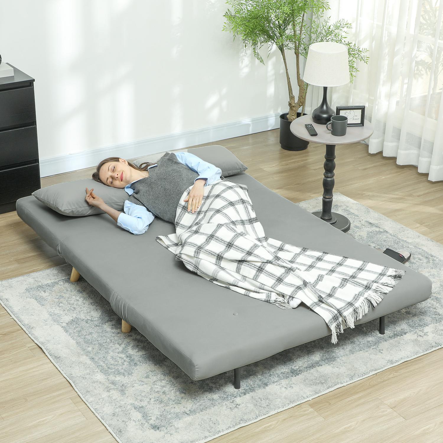 Fällbar sammetsstolsäng, justerbar, 250 kg kapacitet, grå