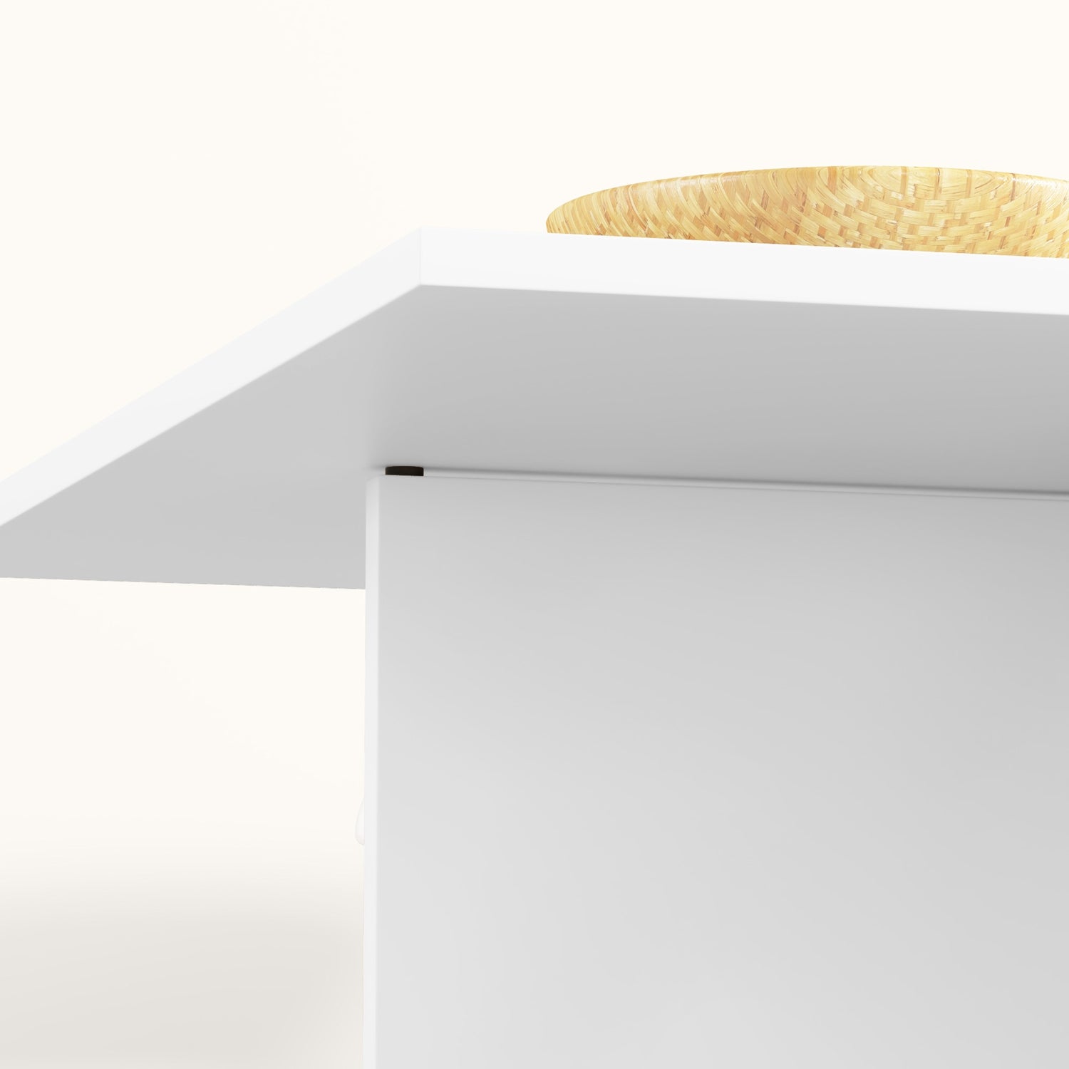 Fällbart matbord med hyllor och låda, Vit