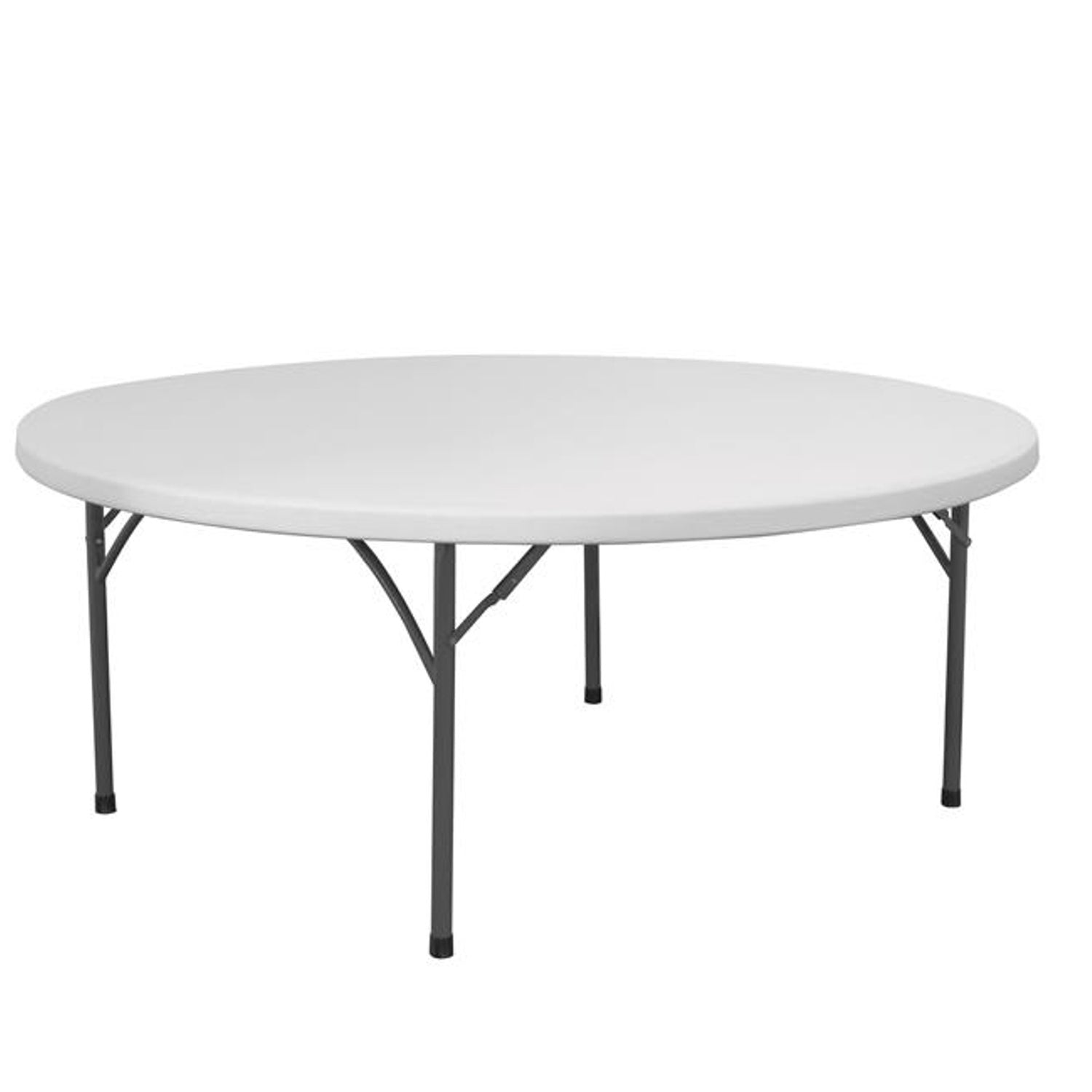 Fällbart serveringsbord, vitt, runt, dia. 180 cm till 250 kg - Hendi 810941