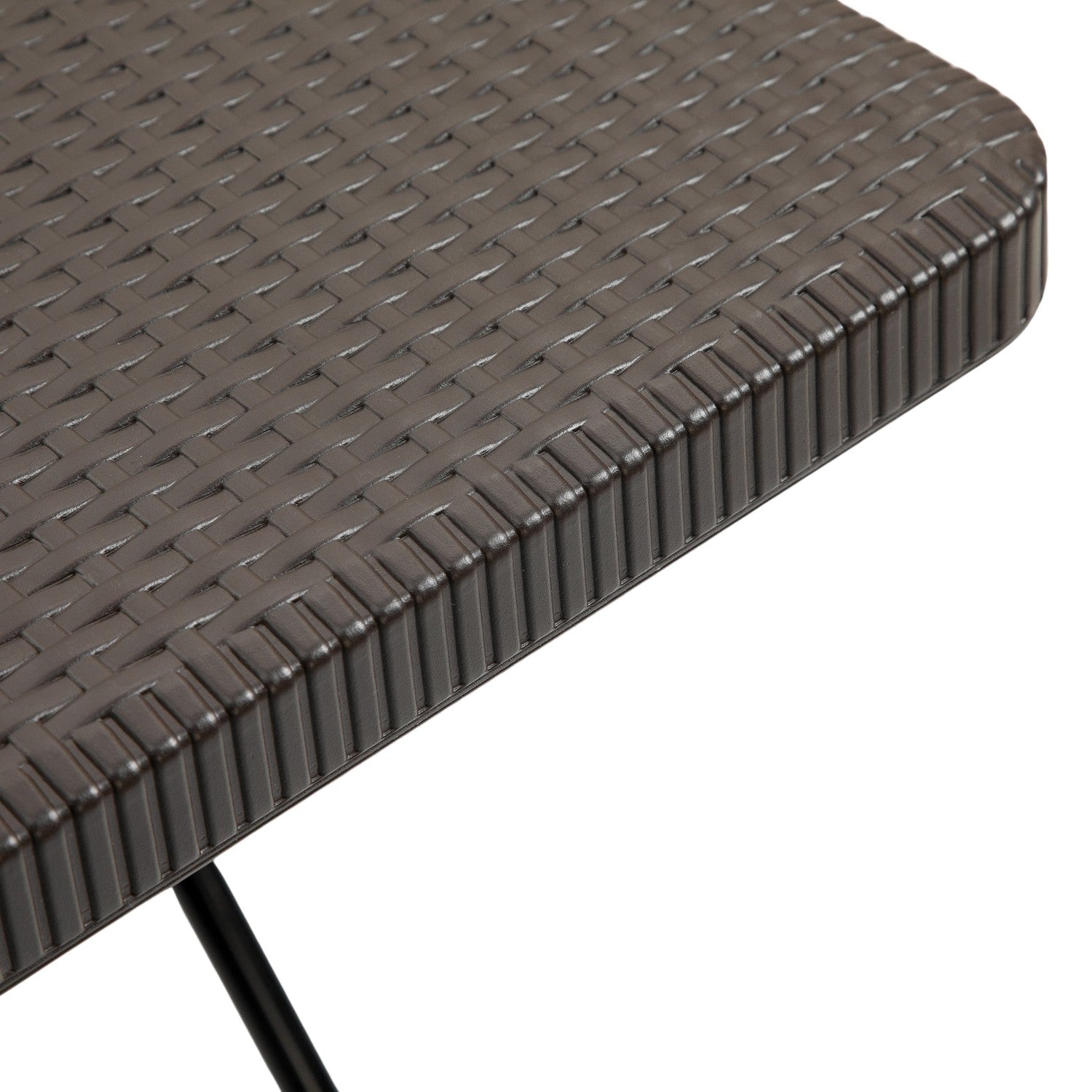 Fällbart trädgårdsbord, Plast & Metall, 60x60x74cm, Brun