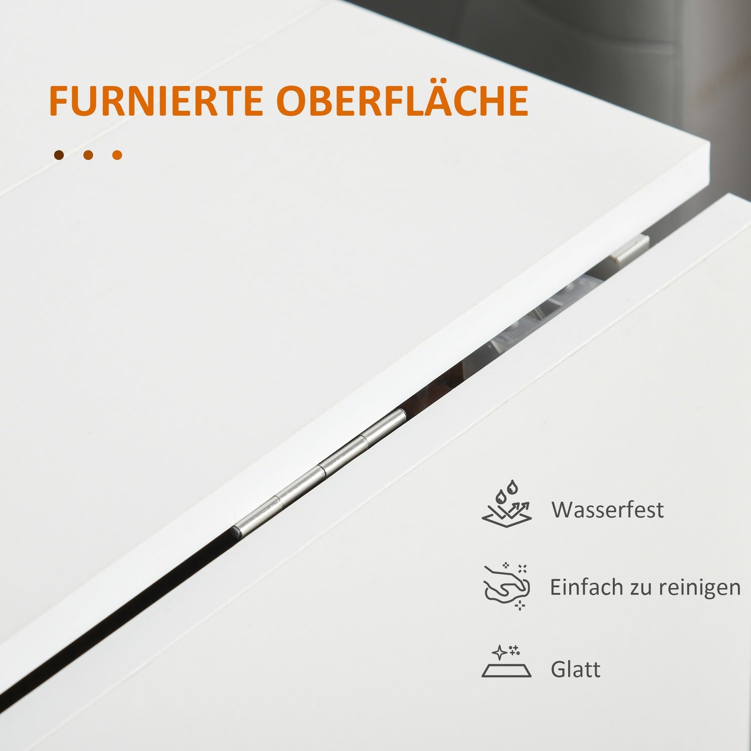 Fällbart matbord med hjul – Mobilt Vitt Skrivbord