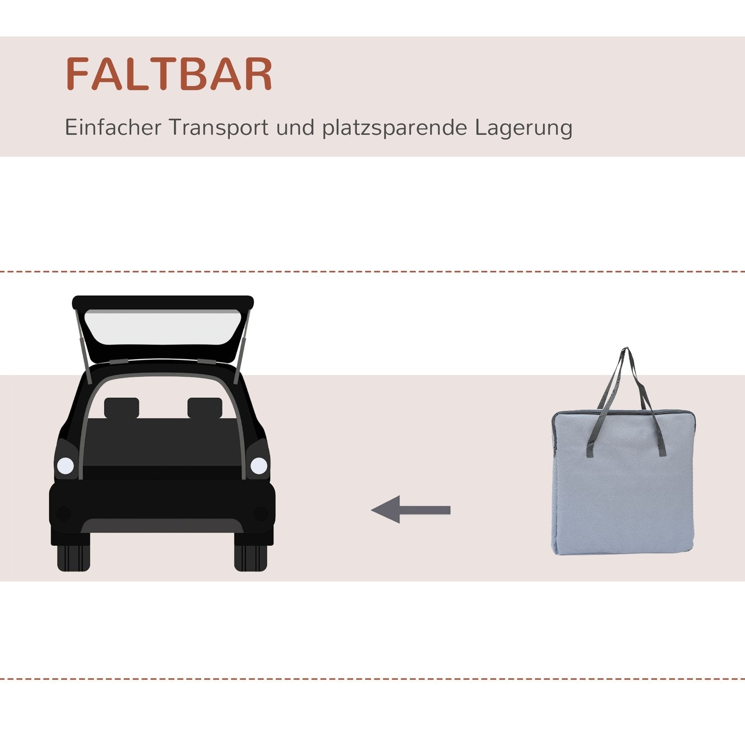 Hundekasse Biltransportkasse Bæreveske Oxford Grå 41X34X30Cm