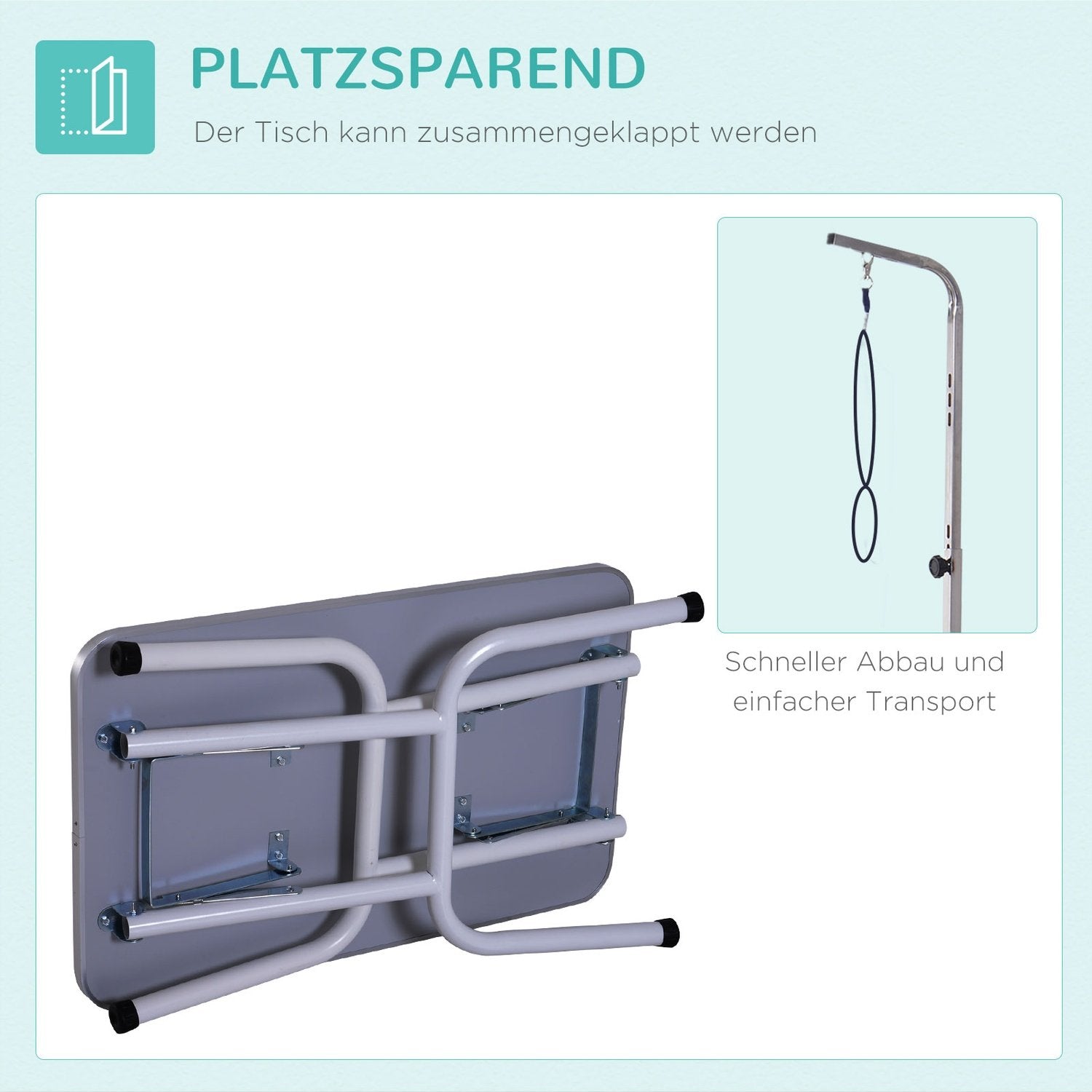 Stellebord sammenleggbart stellebord for hunder, klippebord med metallramme, svart, 81X48X80Cm