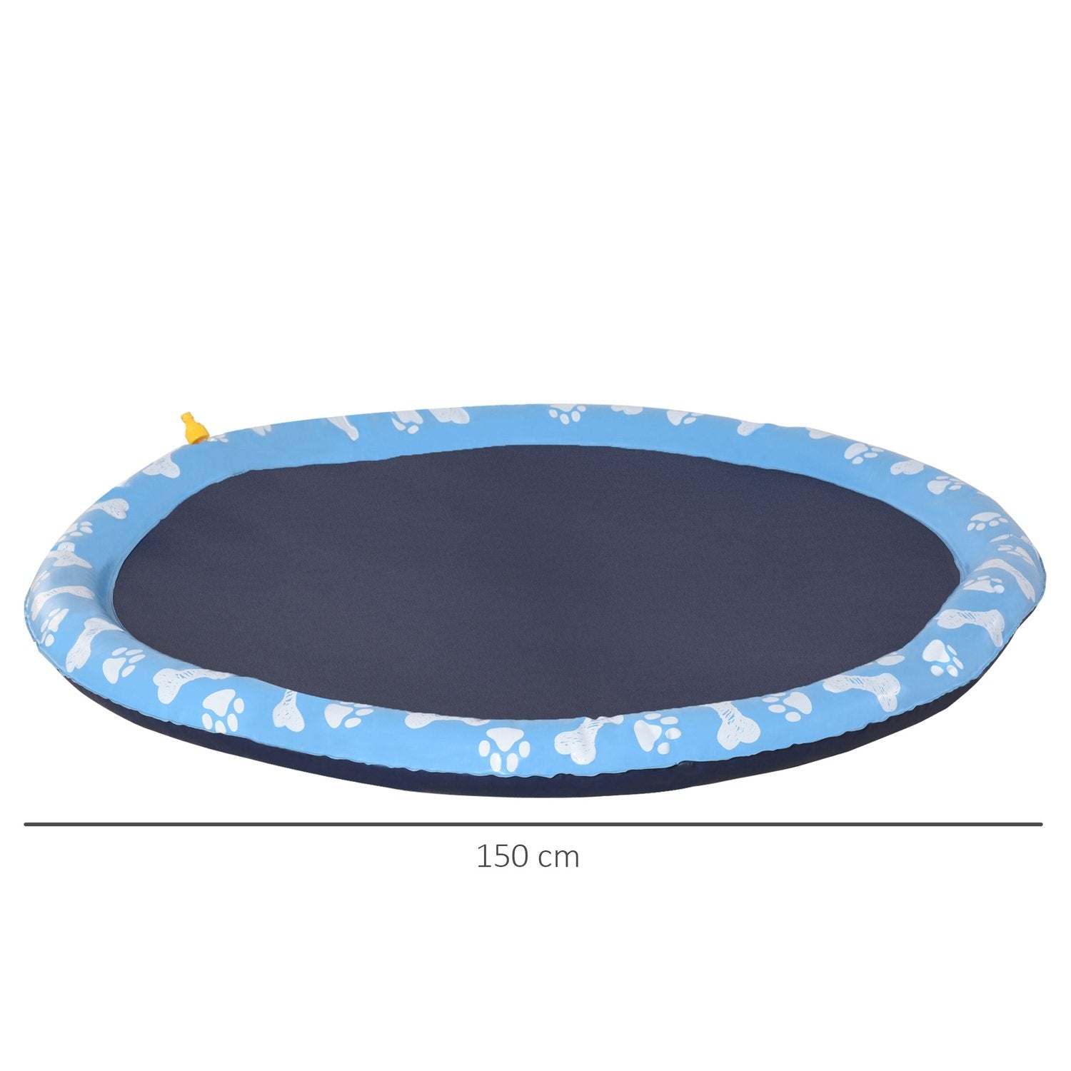 Splash Sprinkler Pad 150 Cm Splash Water Lekematte For Hunder, Vann Sprinkler, Anti-Skli, Utendørs, Pvc, Blå