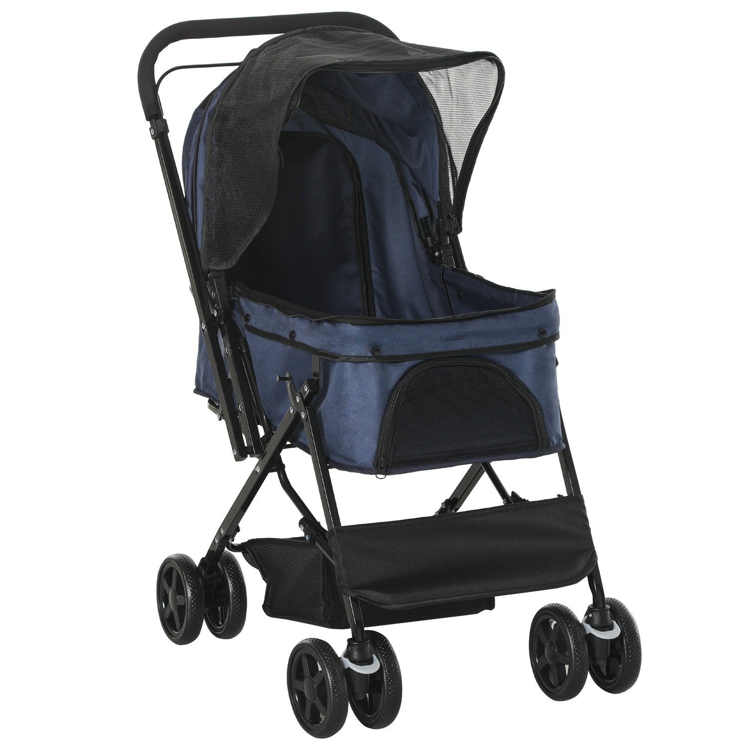 Kjæledyrvogn Cat Buggy Oxford Blue 76,5X52X95Cm Små hunder og katter