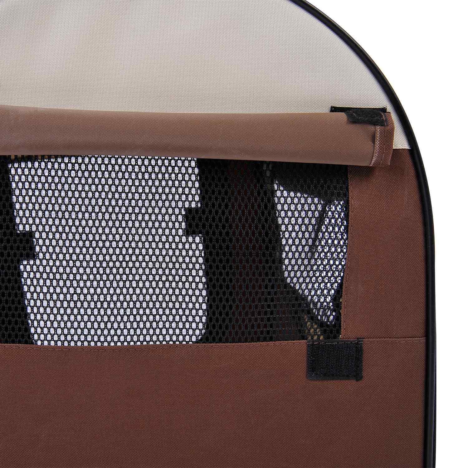 Dog Transport Box Vikbar Ryggsäck För Husdjur Med Kudde, Vattentät, Oxfordduk, Kaffe, 61X46X51 Cm