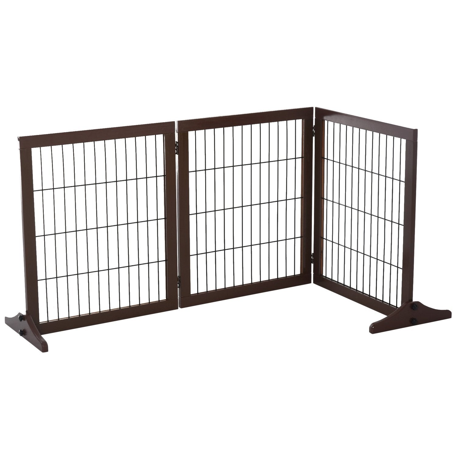 Dog Gate Barrier Tillverkad Av Furu, Fristående, Brun, 185X36X71Cm