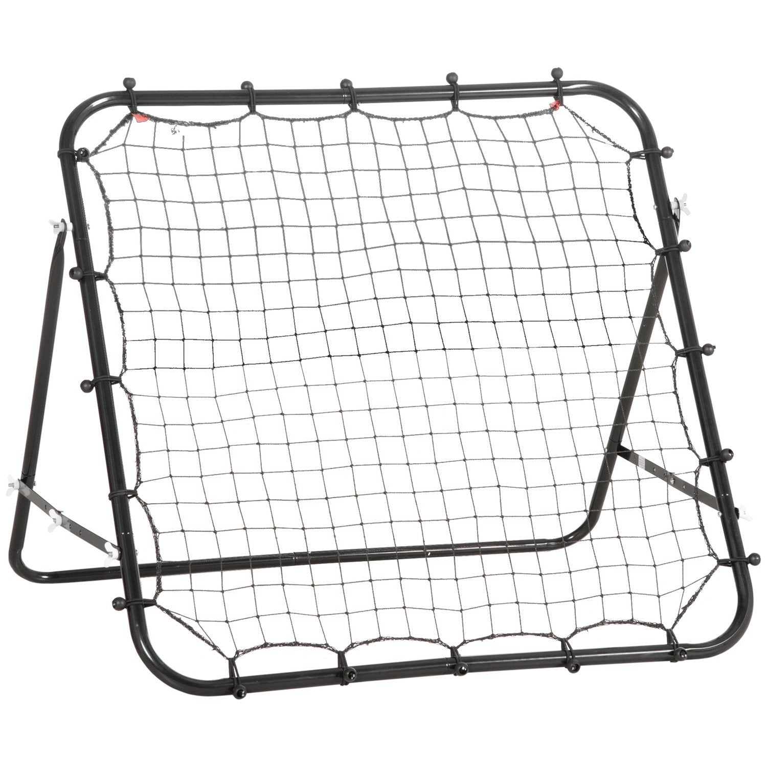 Football Rebounder Kickback Goal Rebound Veggnett laget av metallrør+Pe, 96X80X96 Cm, svart