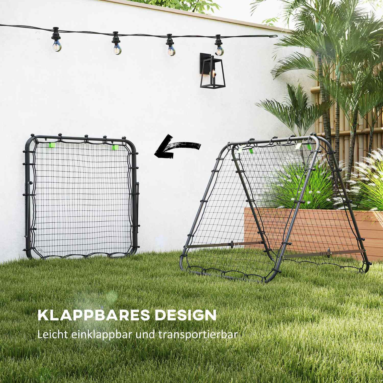 Football Rebounder Net – Dubbelsidigt, justerbart stål