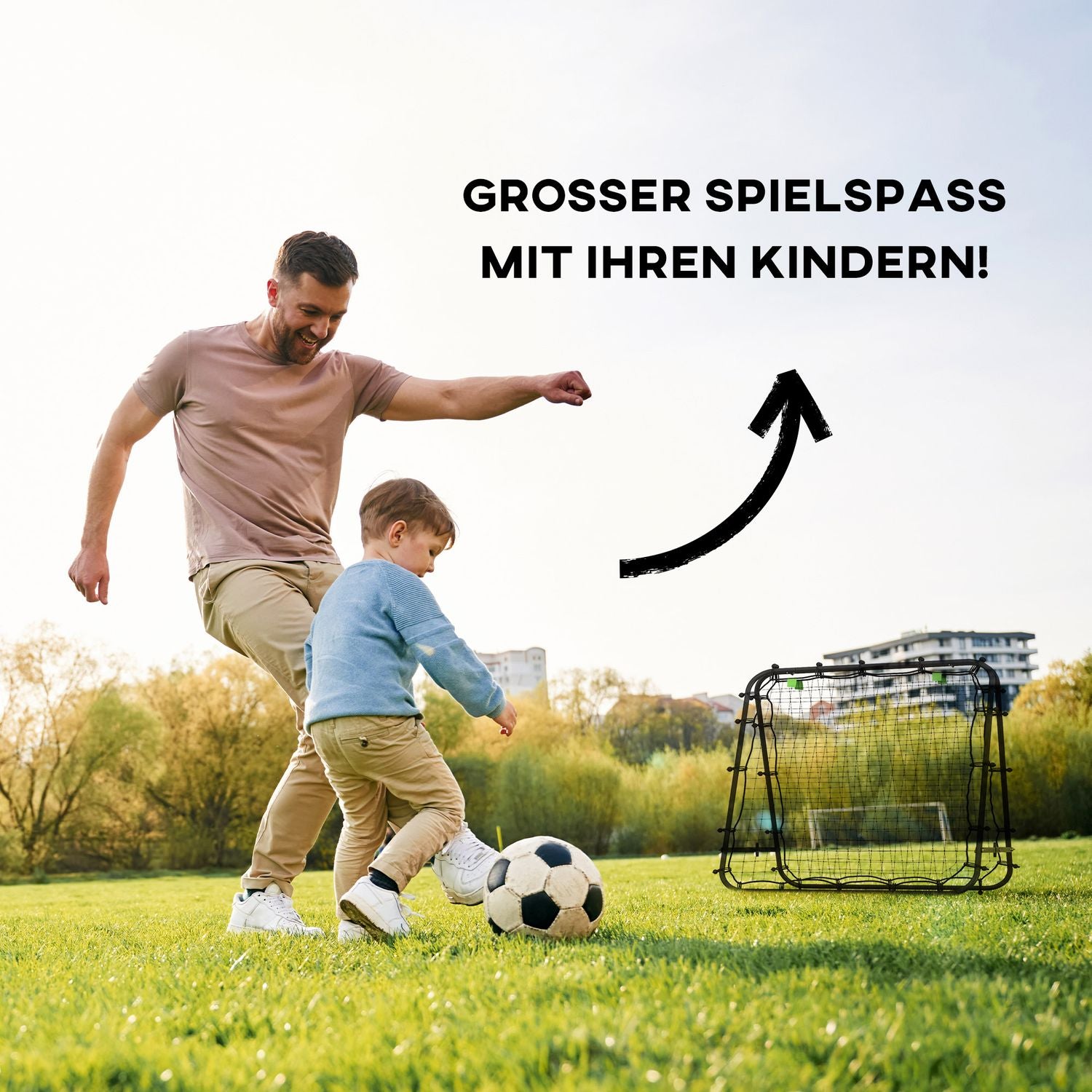 Football Rebounder Net – Dubbelsidigt, justerbart stål