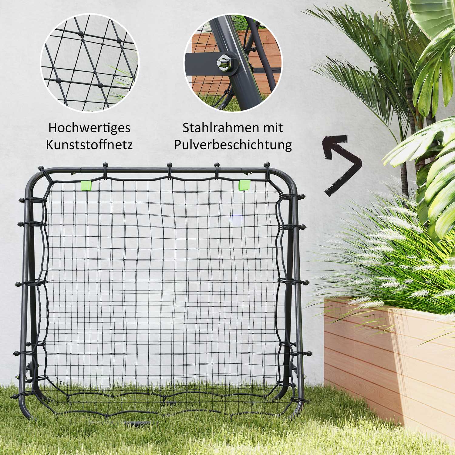 Football Rebounder Net – Dubbelsidigt, justerbart stål