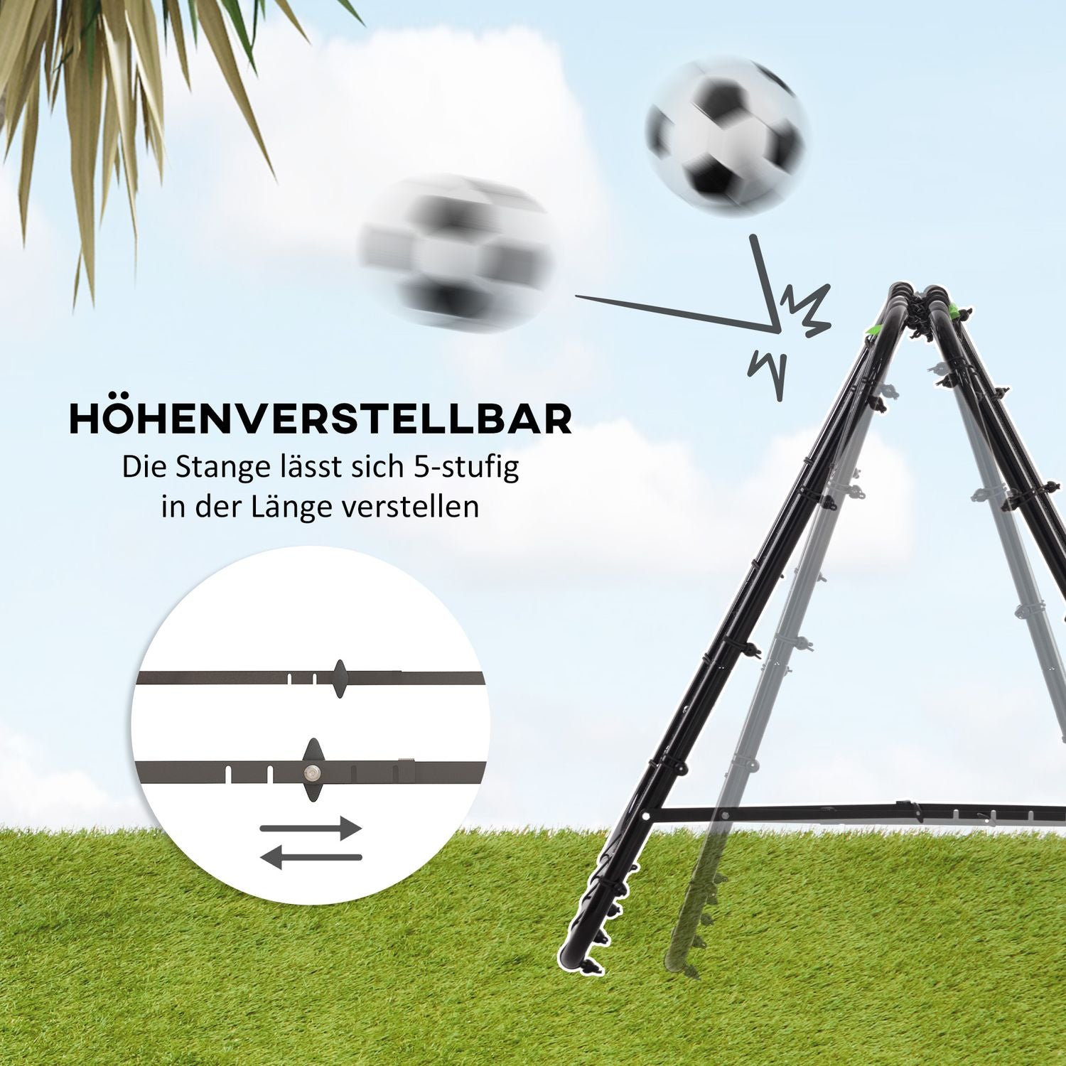 Football Rebounder Net – Dubbelsidigt, justerbart stål
