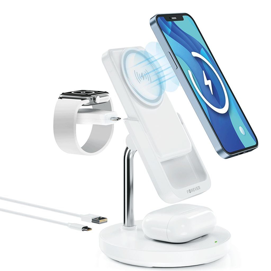 Forever 5-i-1 magnetisk trådlös laddningsstation med powerbank