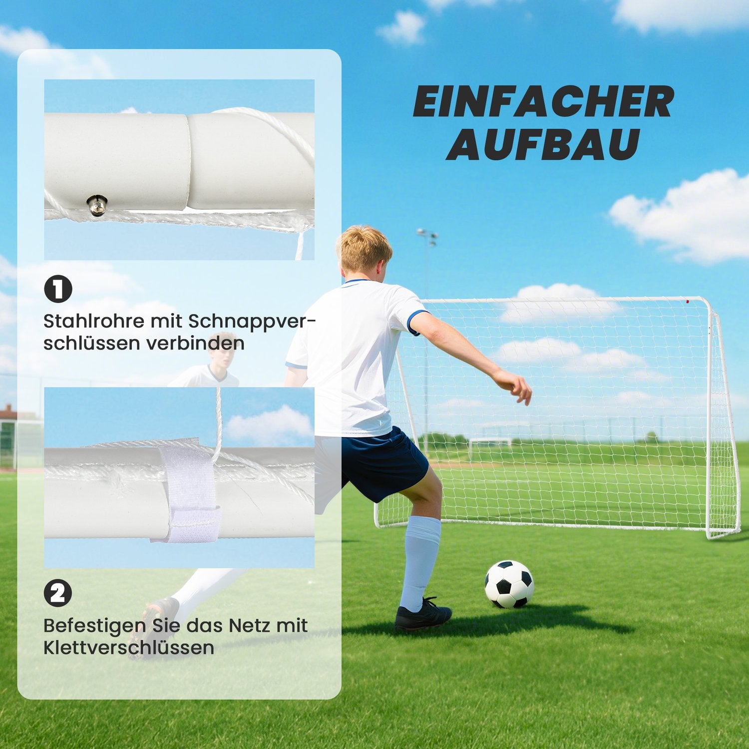 Fotbollsmål för träning och matcher, UV-resistent, ankare ingår