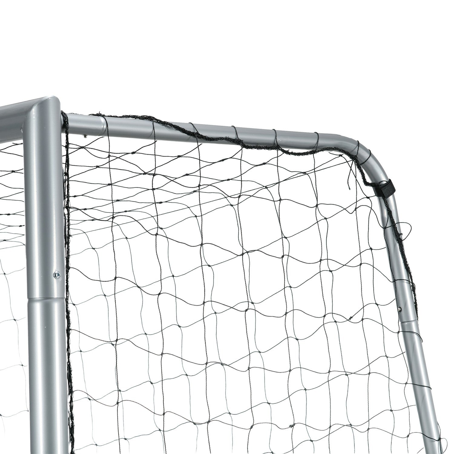 Fotbollsmål i stål med PE Mesh, 300x120x200 cm, Grå