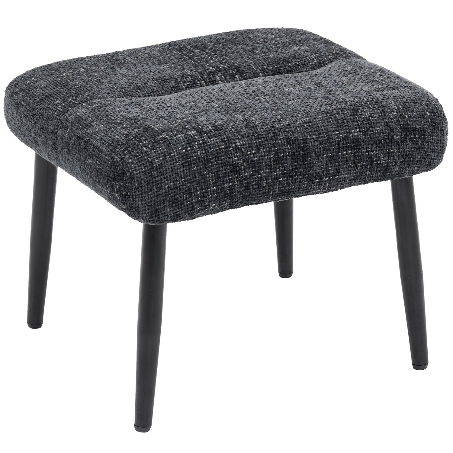 Fotpall med mjuk kudde, chenilletyg, stålben