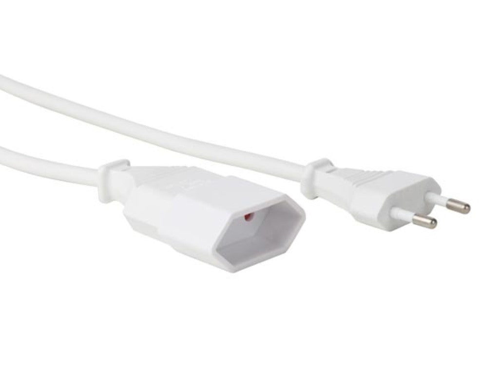 Förlängningskabel - 1,8 M - Vit - 2G0,75 - Cee 7/16 "Europlug"+ C7