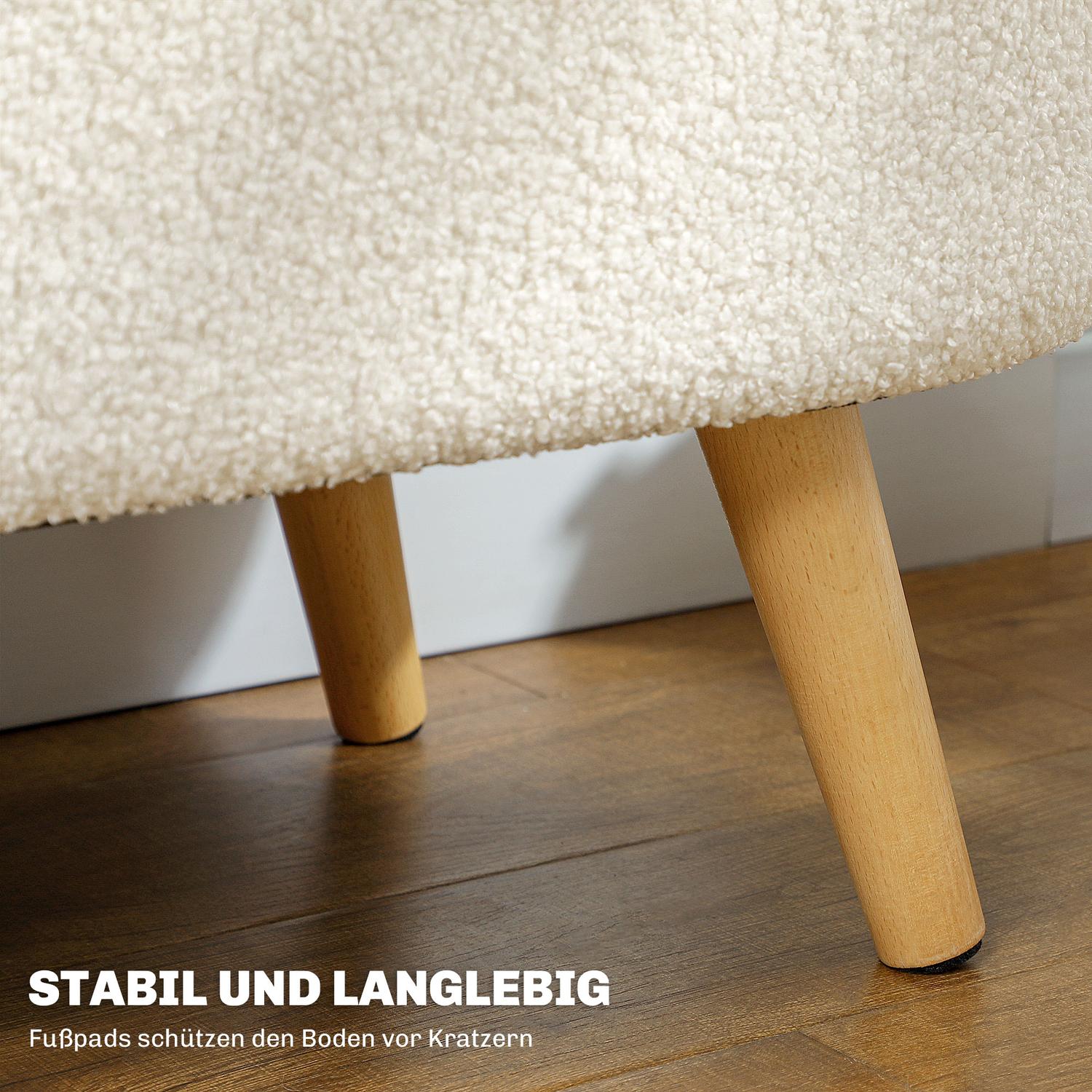 Förvaringsbänk med lock, Klädd Teddy Sammet, 82x41x45 cm