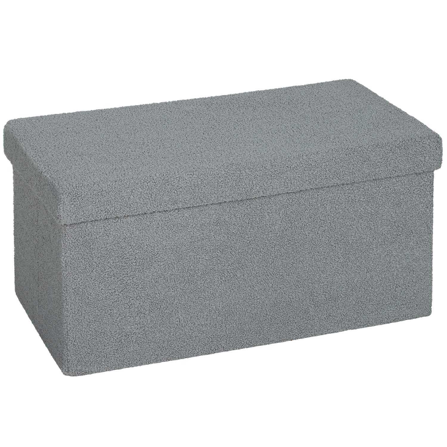 Förvaringsfotpall, Klädd Bänk med Lock, Mörkgrå