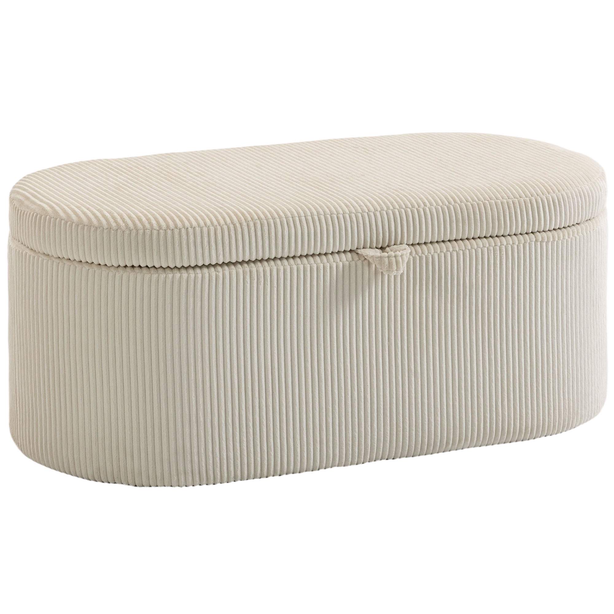 Förvaringsfotpall med snörklädsel, 105 x 51 x 49 cm, Beige