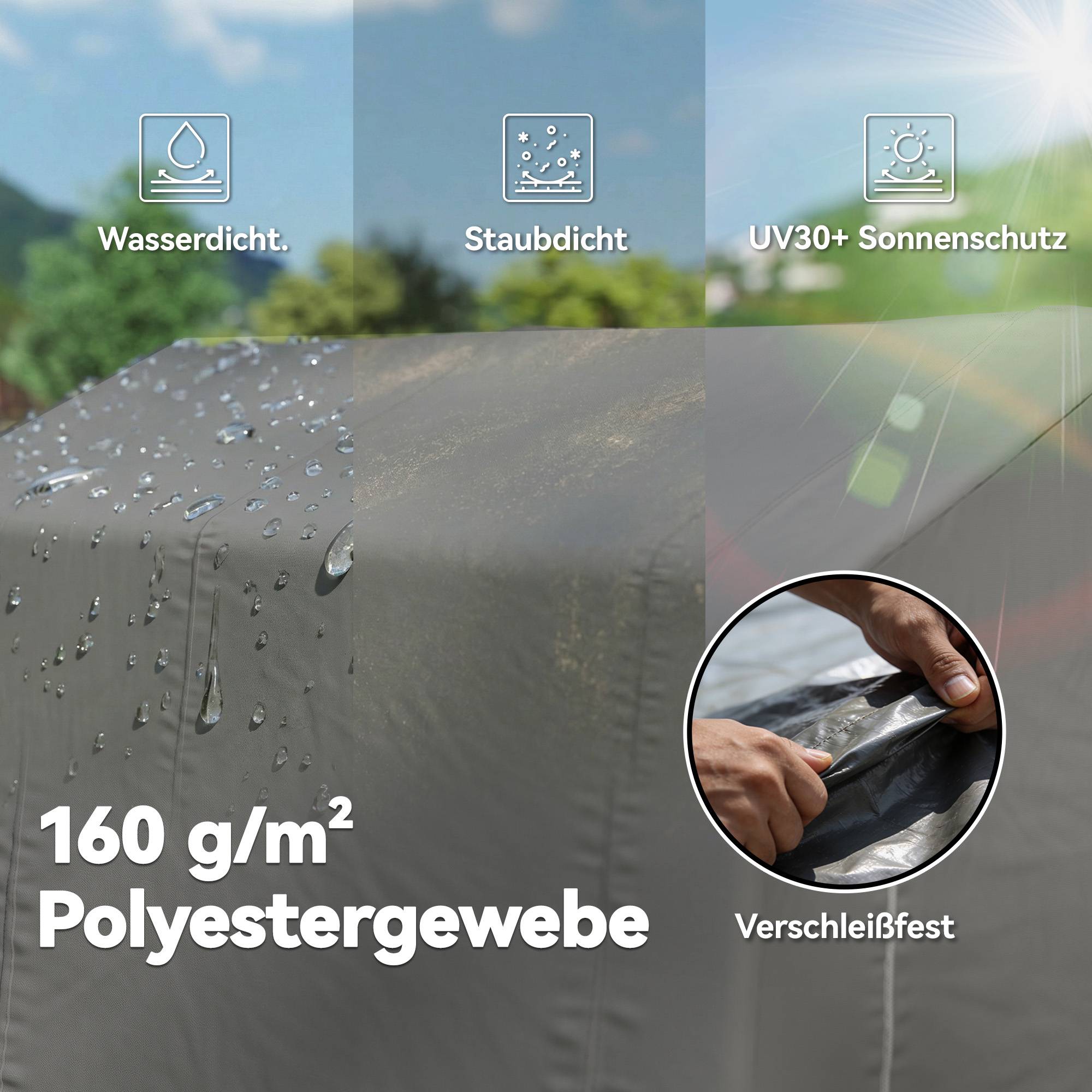 Förvaringstält för utomhusbruk 2,3 x 1,9 m, vattentätt, mörkgrått