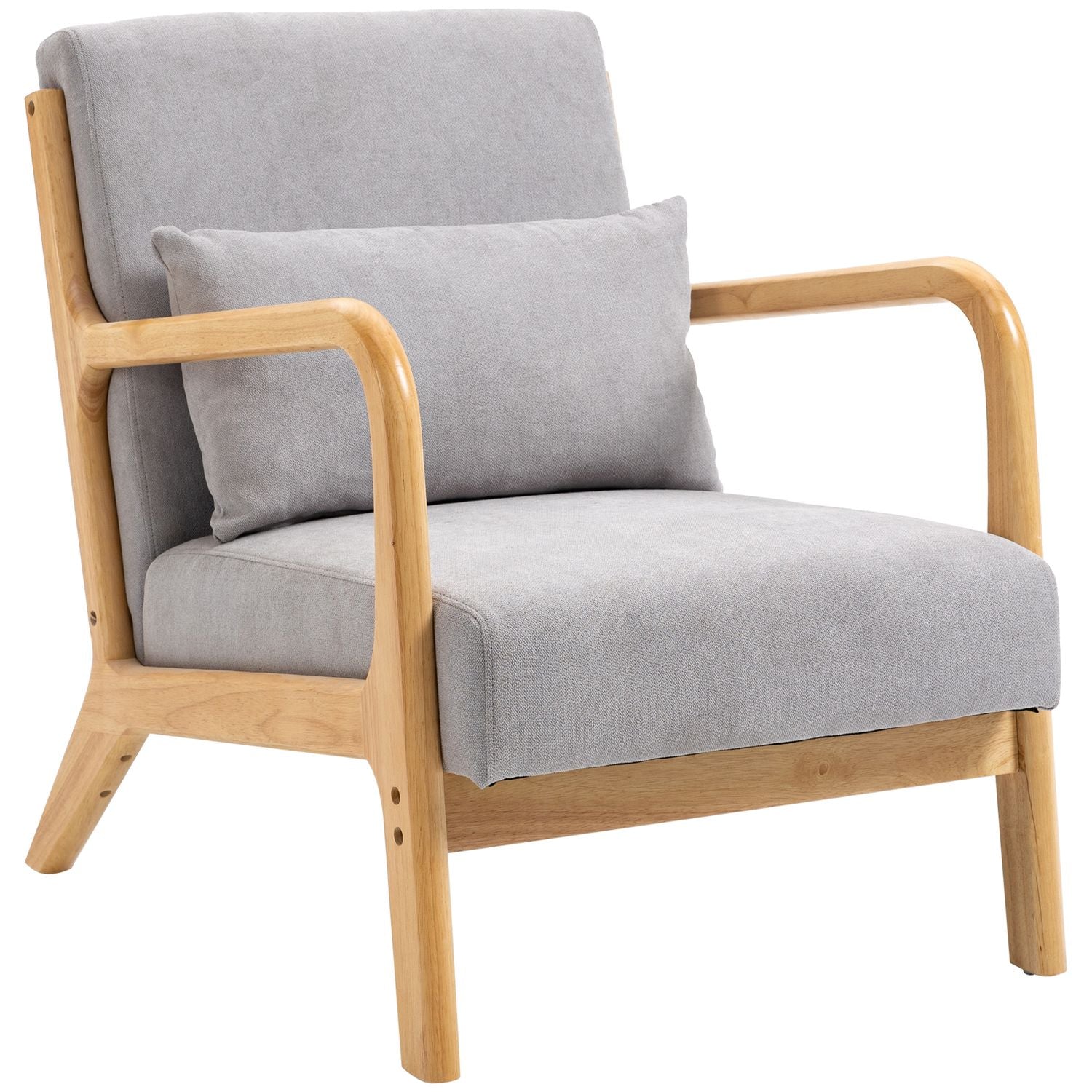 Fåtölj Loungestol med armstöd & svankdyna, grå