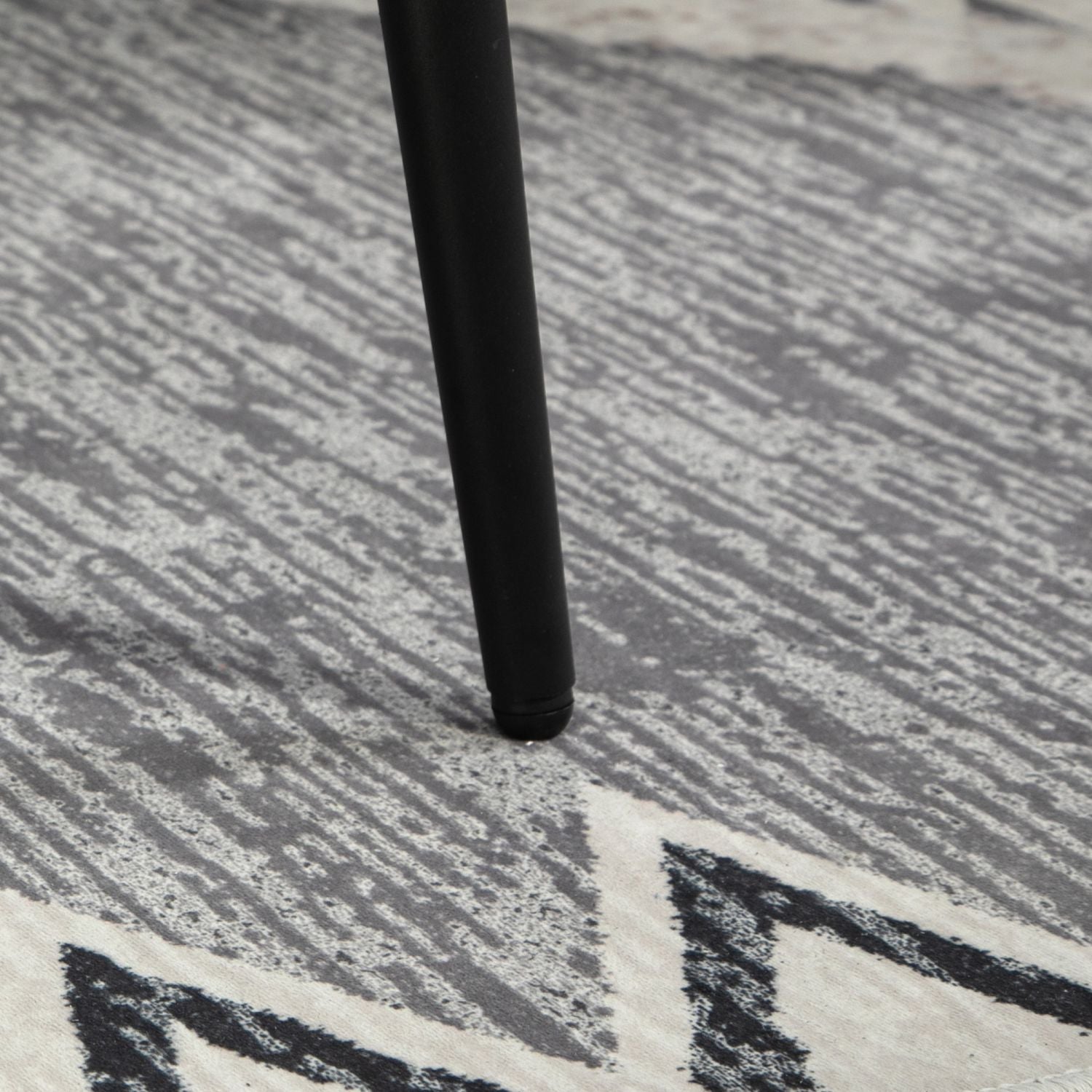 Fyrkantig fotpall, kashmirlook, stålben, mörkgrå