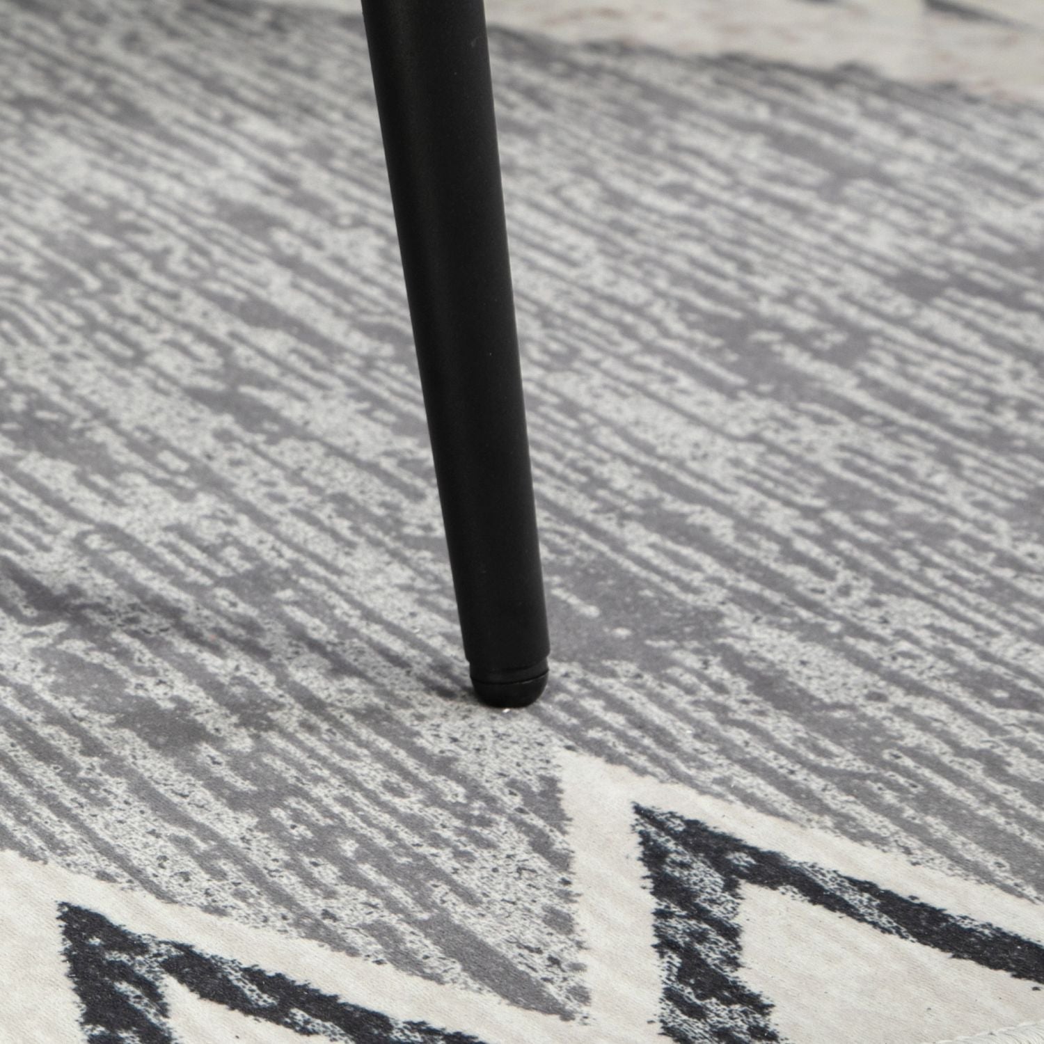 Fyrkantig fotpall med stålben, kashmirlook, ljusgrå