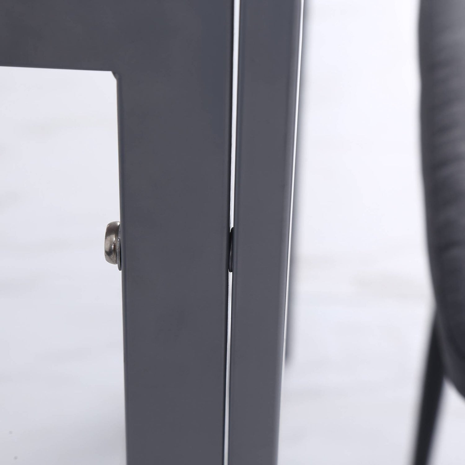 Fyrkantigt matbord för 4, Skiva av härdat glas, Grå