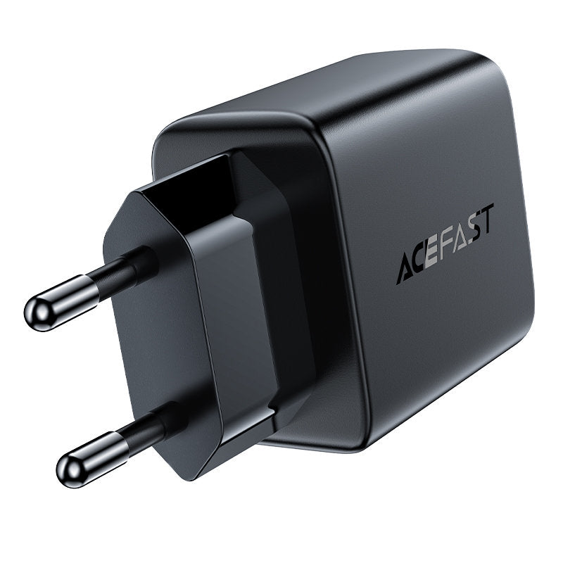 GaN nätverksladdare 2x USB 18W QC 3.0 AFC FCP svart