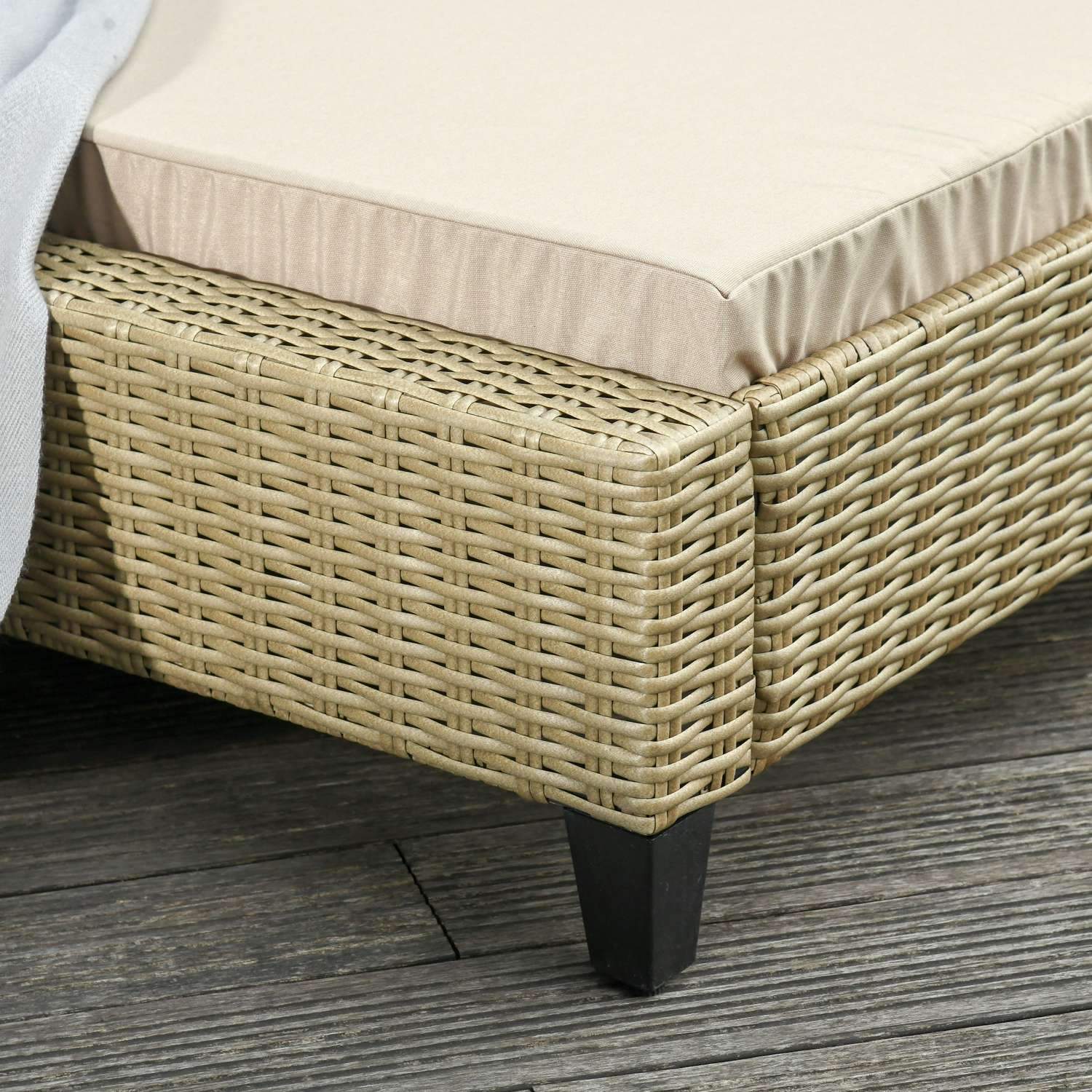 Trädgårdsmöbler Trädgårdsstol I Polyrattan Med Kuddar Solstol 5-Nivåer Justerbar Stål Khaki 72 X 198 X 30 Cm