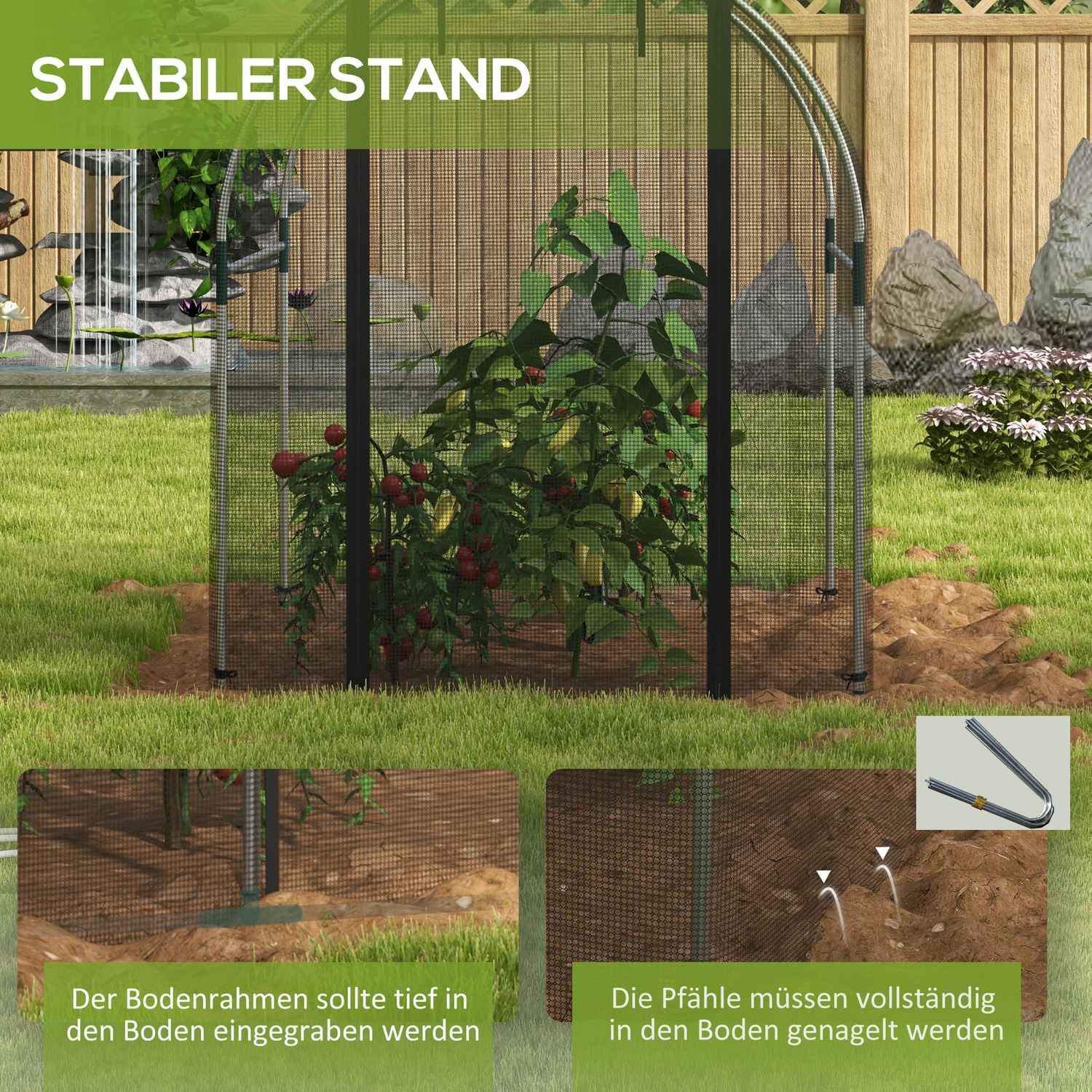 Hagenot Plantevern Teltdør Insektbeskyttelse Stål Sort 1,2X1,5X1,5M