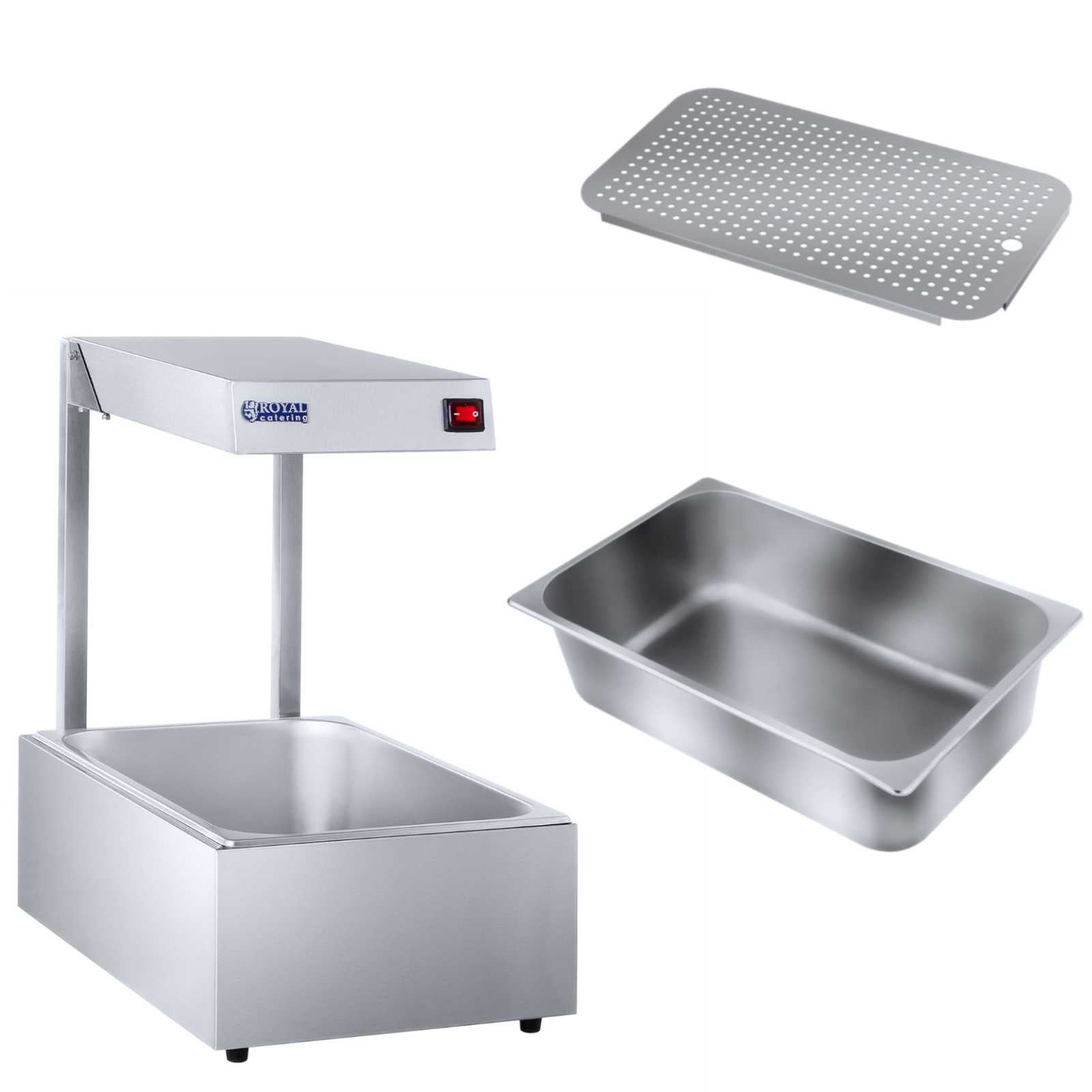 Gastronomi värmelampa, matvärmare, 500W + GN1/1 behållare