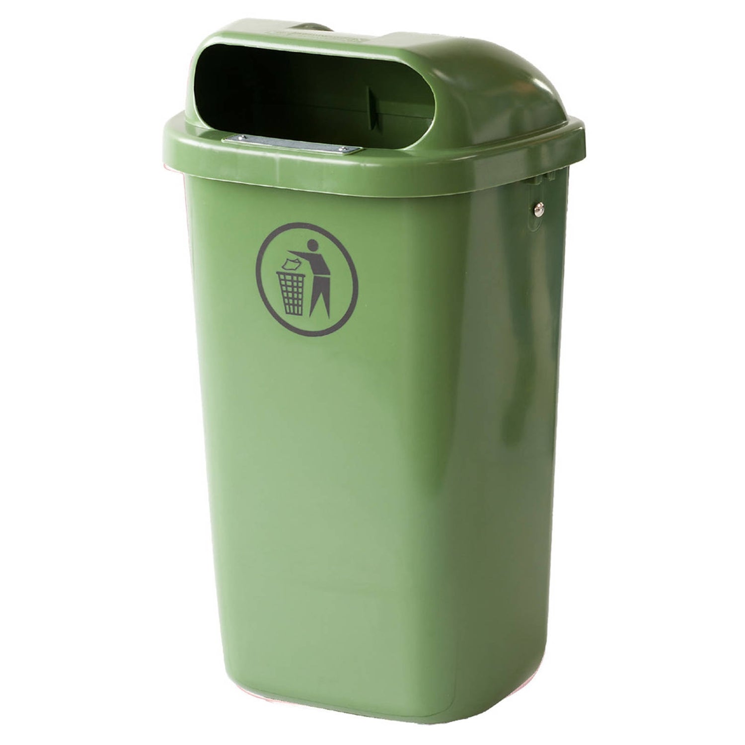 Gatukärl, stadsavfallscontainer, för stolpe eller vägg, DIN 50L - grön
