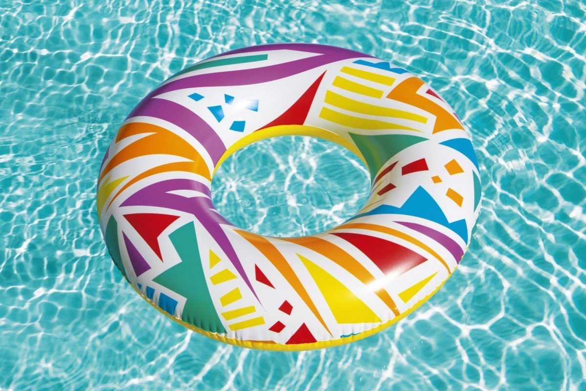 Geometriske former Circle Pool Float, Slitesterk Vinyl, 107 cm