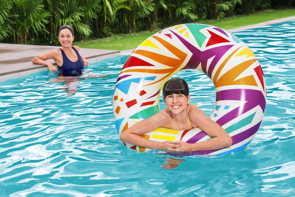 Geometriske former Circle Pool Float, Slitesterk Vinyl, 107 cm