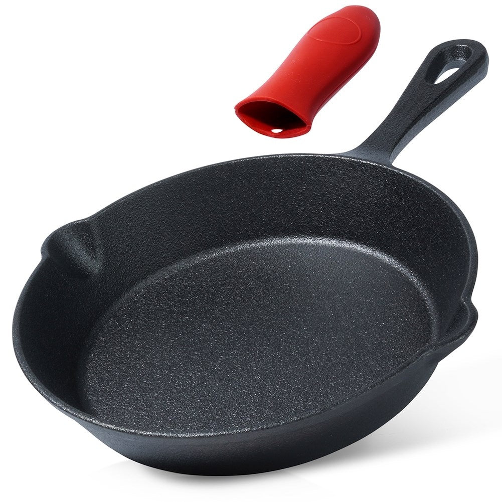 Gjutjärnspanna 20 cm med Silikonskydd för Induktion och Ugn