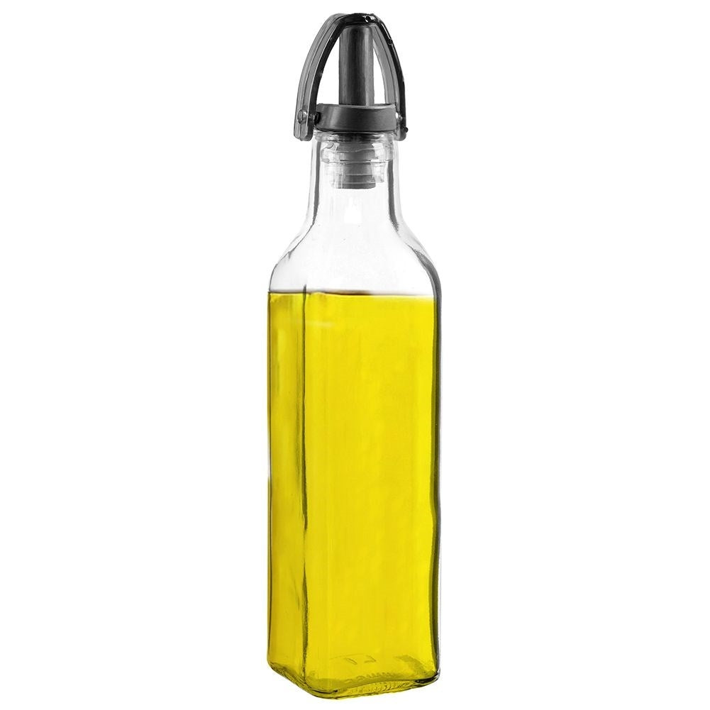 Glasflaska för olja/vinäger med hällpip och förslutning