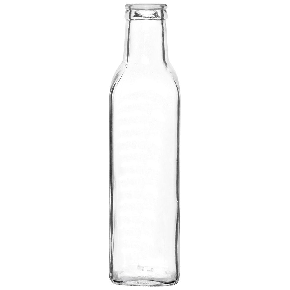 Glasflaska för olja/vinäger med hällpip och förslutning