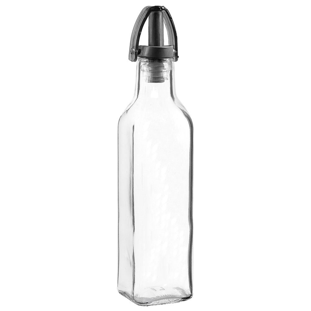 Glasflaska för olja/vinäger med hällpip och förslutning