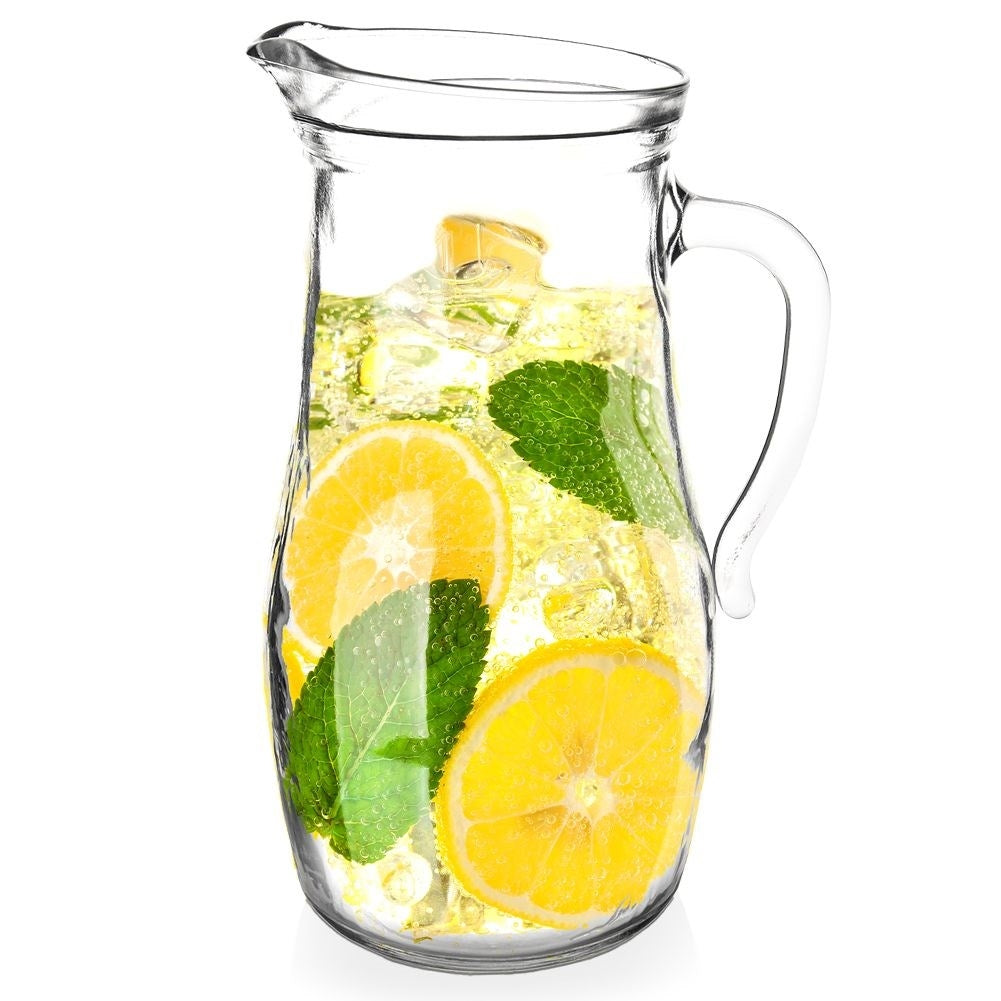 Glaskanna för drycker: Vatten, juice, lemonad, iste
