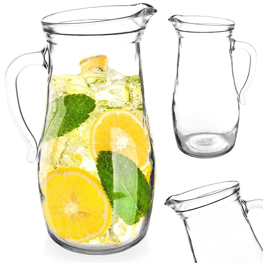 Glaskanna för drycker: Vatten, juice, lemonad, iste