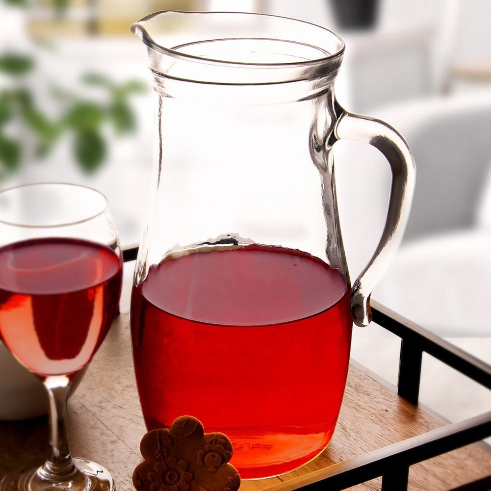 Glaskanna för drycker: Vatten, juice, lemonad, iste