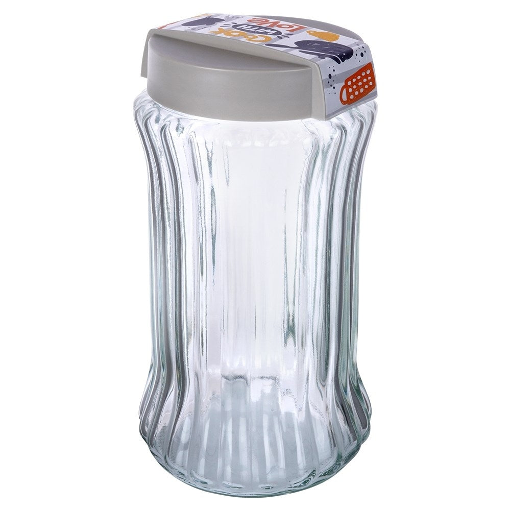 Glas- och plastbehållare för torra livsmedel, enkel köksordning